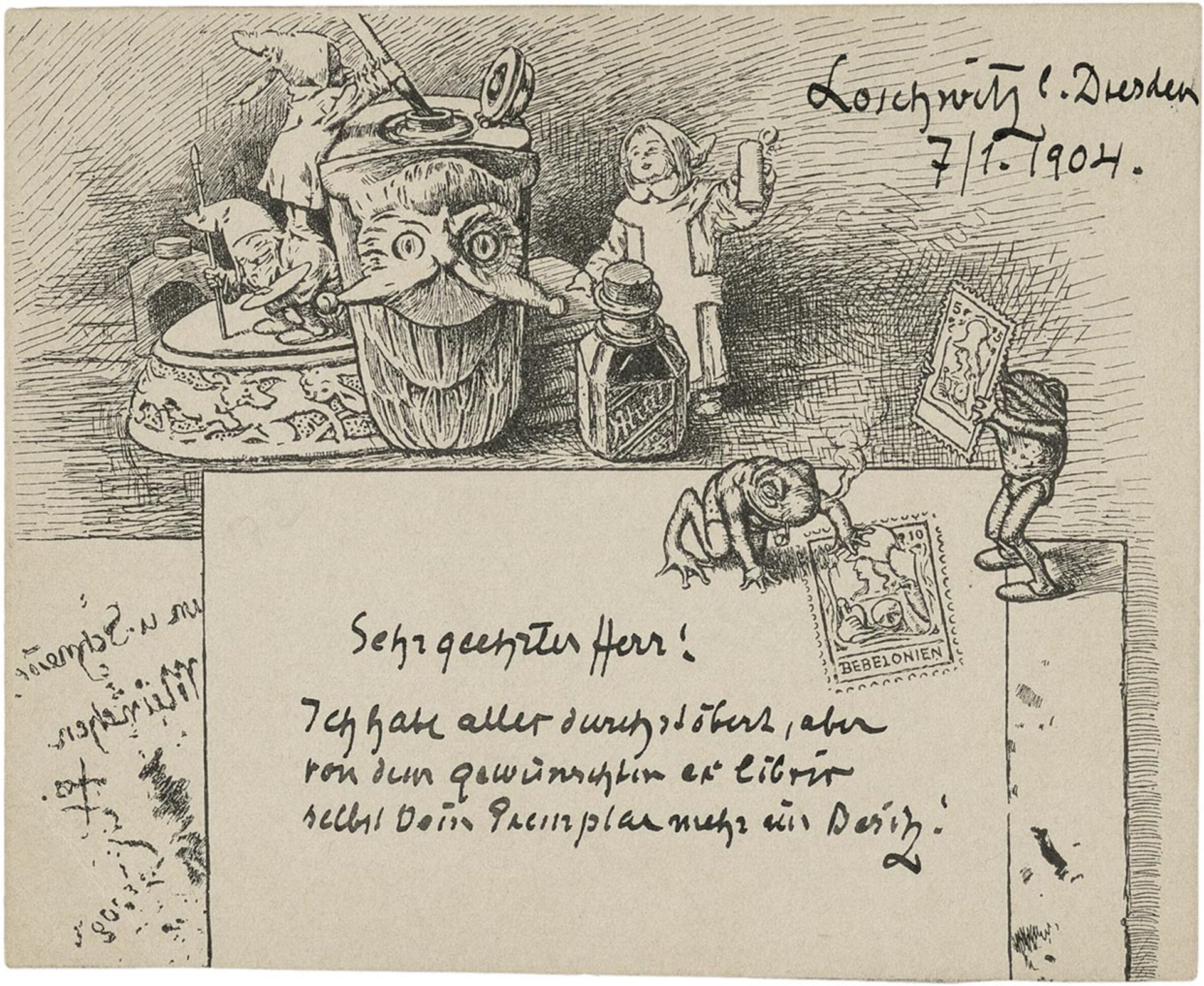 Vogel, Hermann: Illustrierte Briefkarte