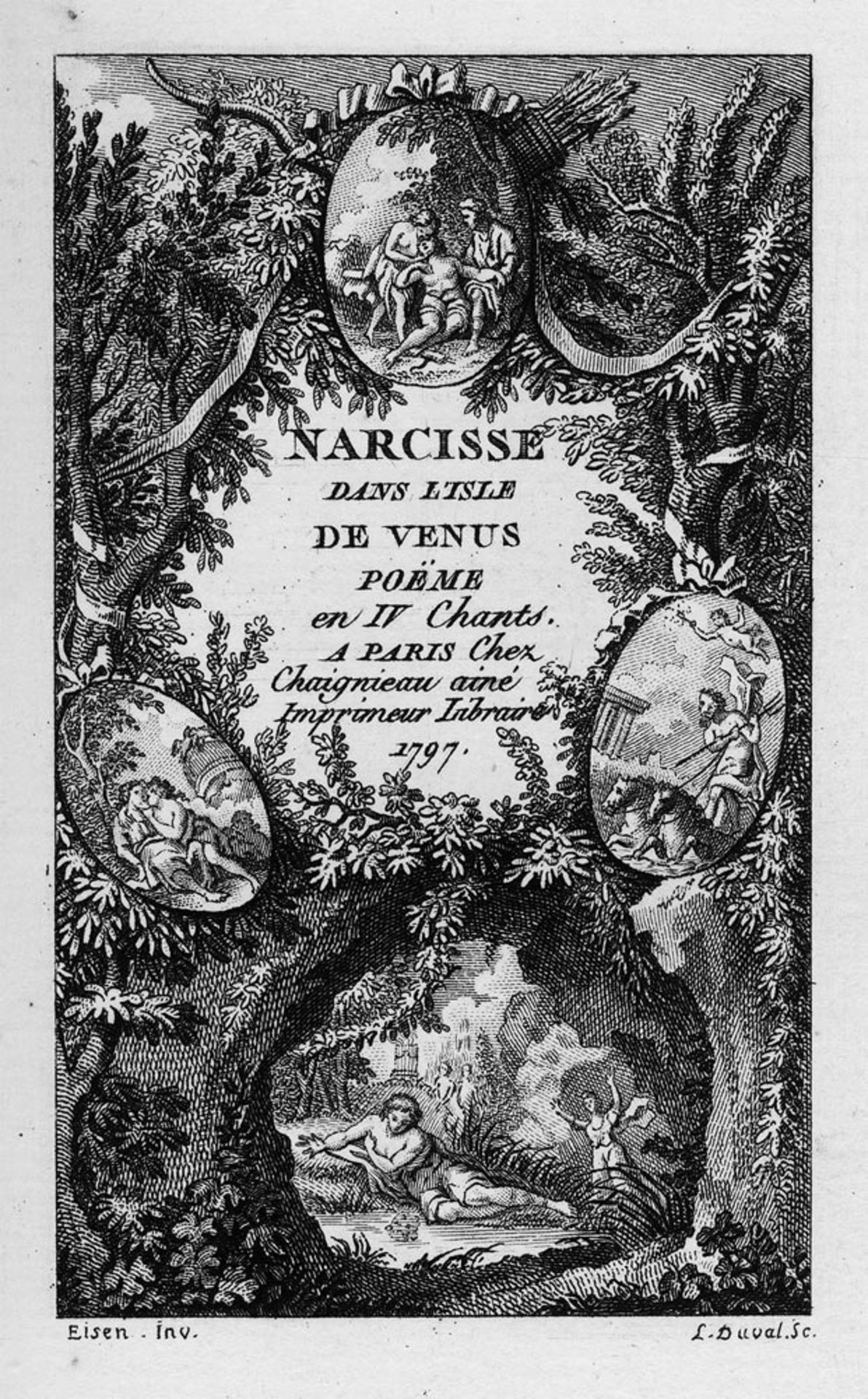 Malfilâtre, J.-C.-L. Clinchamps de: Narcisse dans l'isle de Vénus + Beiband