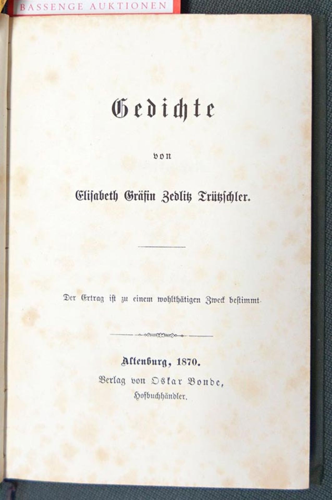 Zedlitz-Trützschler, Elisabeth Gräfin von: Gedichte