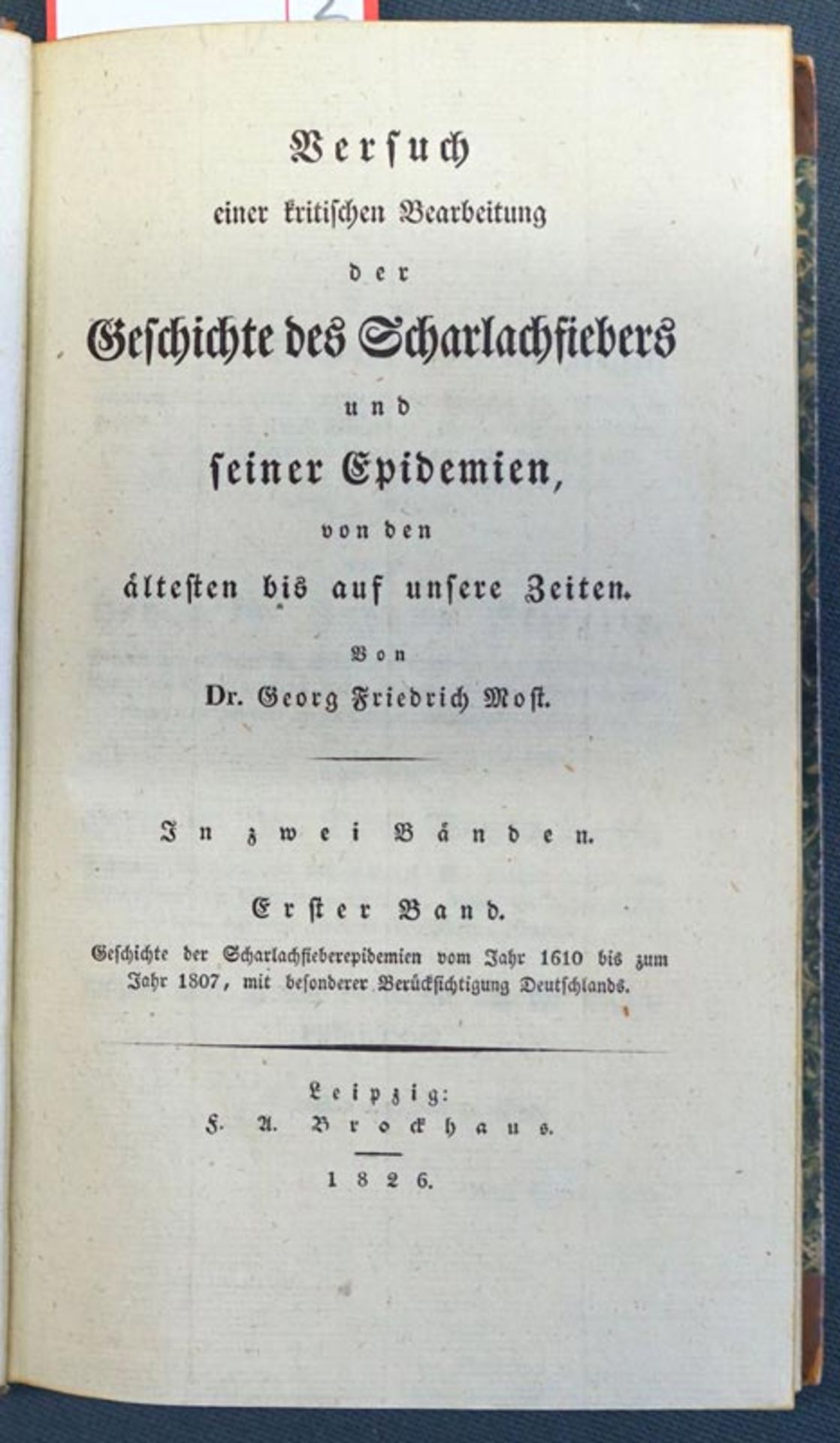 Most, Georg Friedrich: Versuch einer kritischen Bearbeitung der Geschichte des ScharlachfiebersMost,