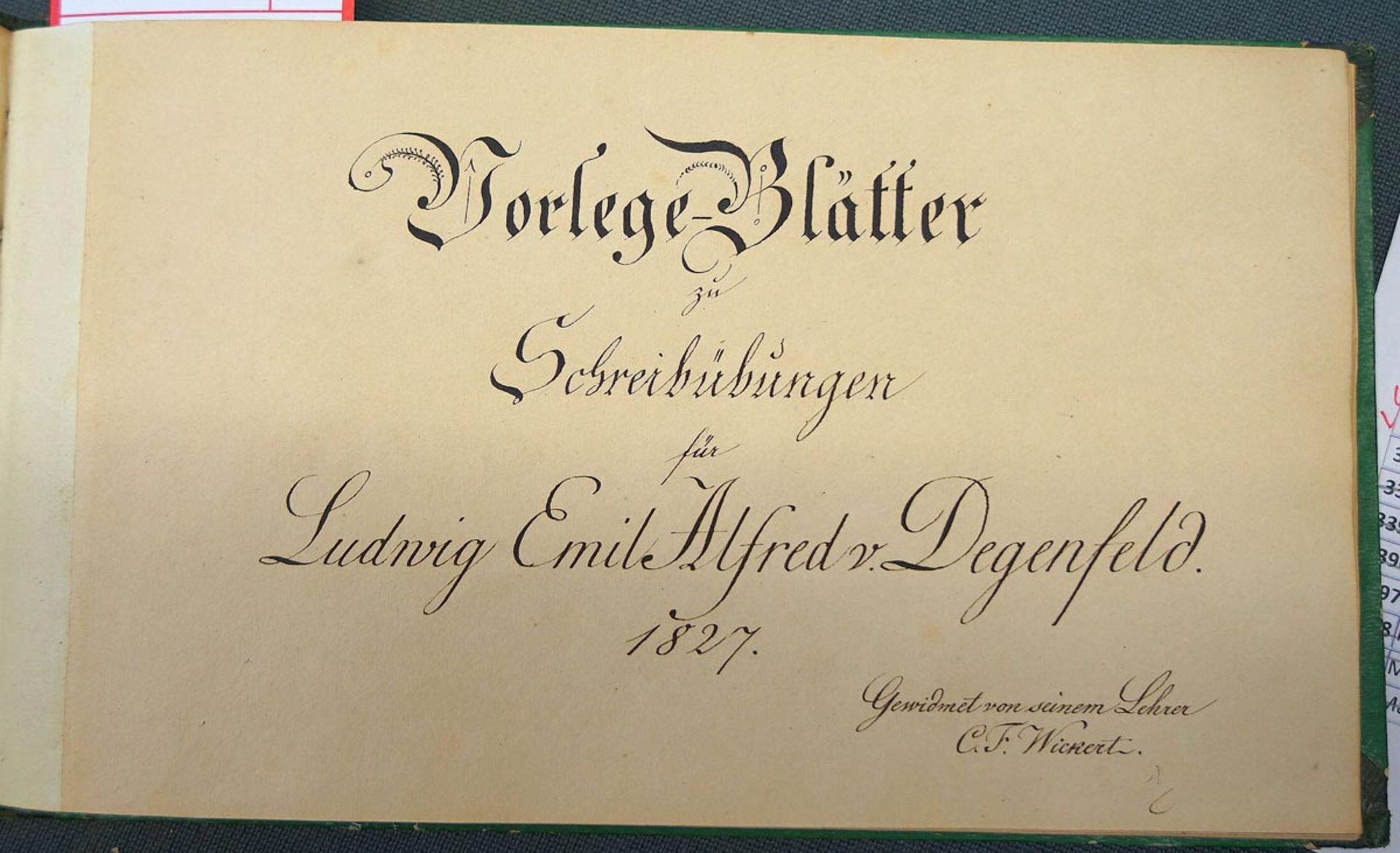 Wickert, C. F.: Vorlege-Blätter zu Schreibübungen für Ludwig Emil Alfred v. Degenfeld