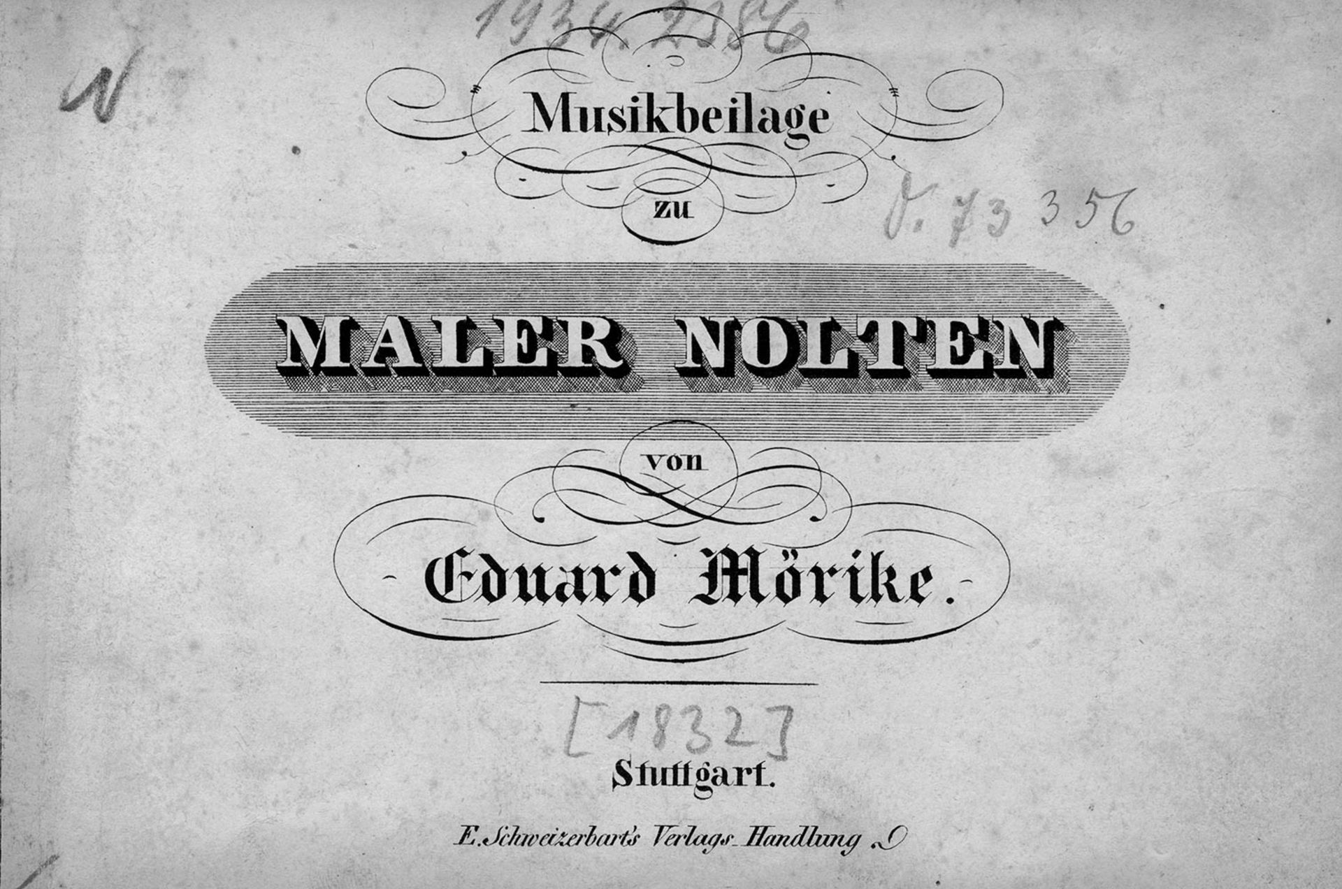 Mörike, Eduard: Musikbeilage zu Maler Nolten