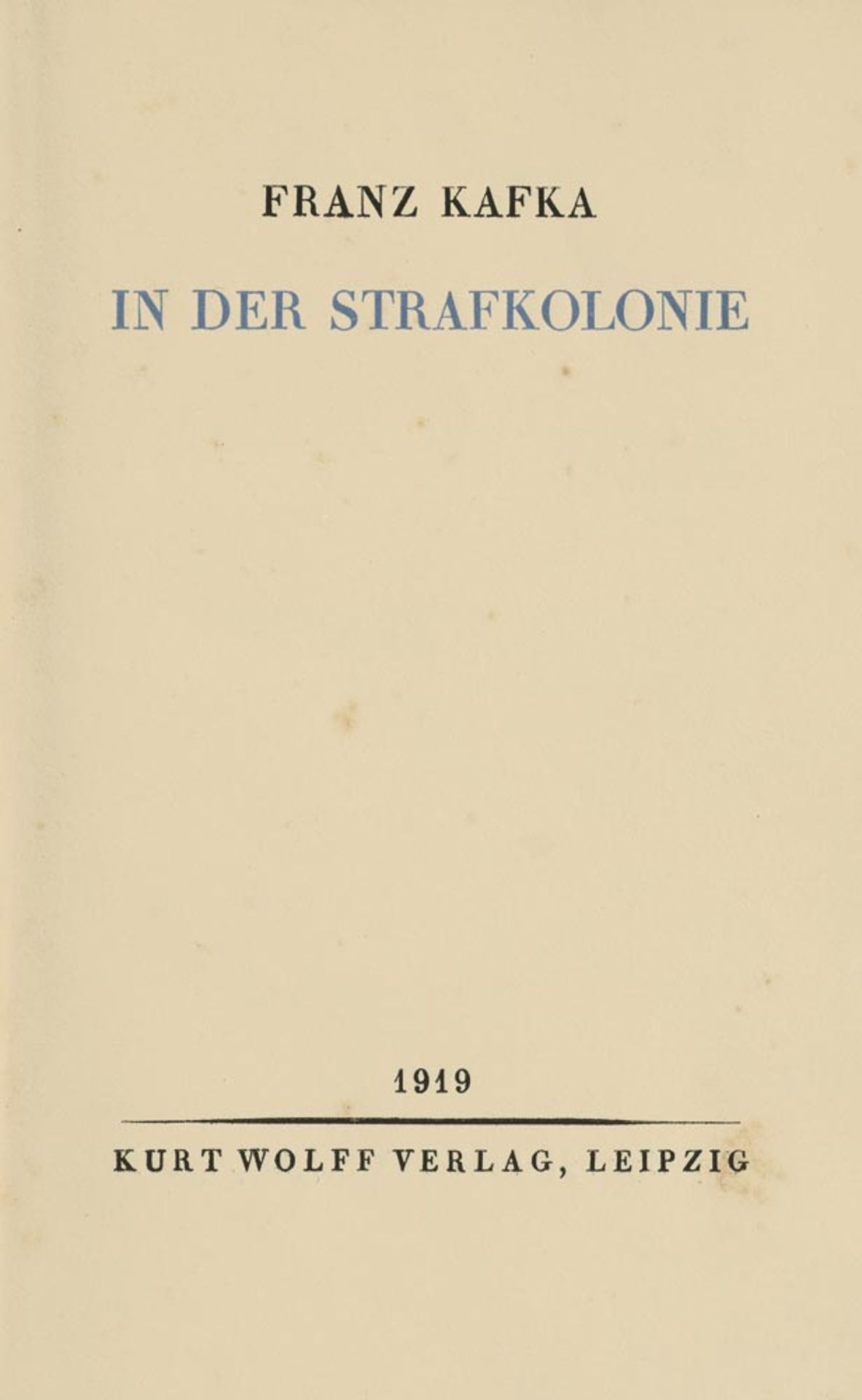 Kafka, Franz: In der Strafkolonie