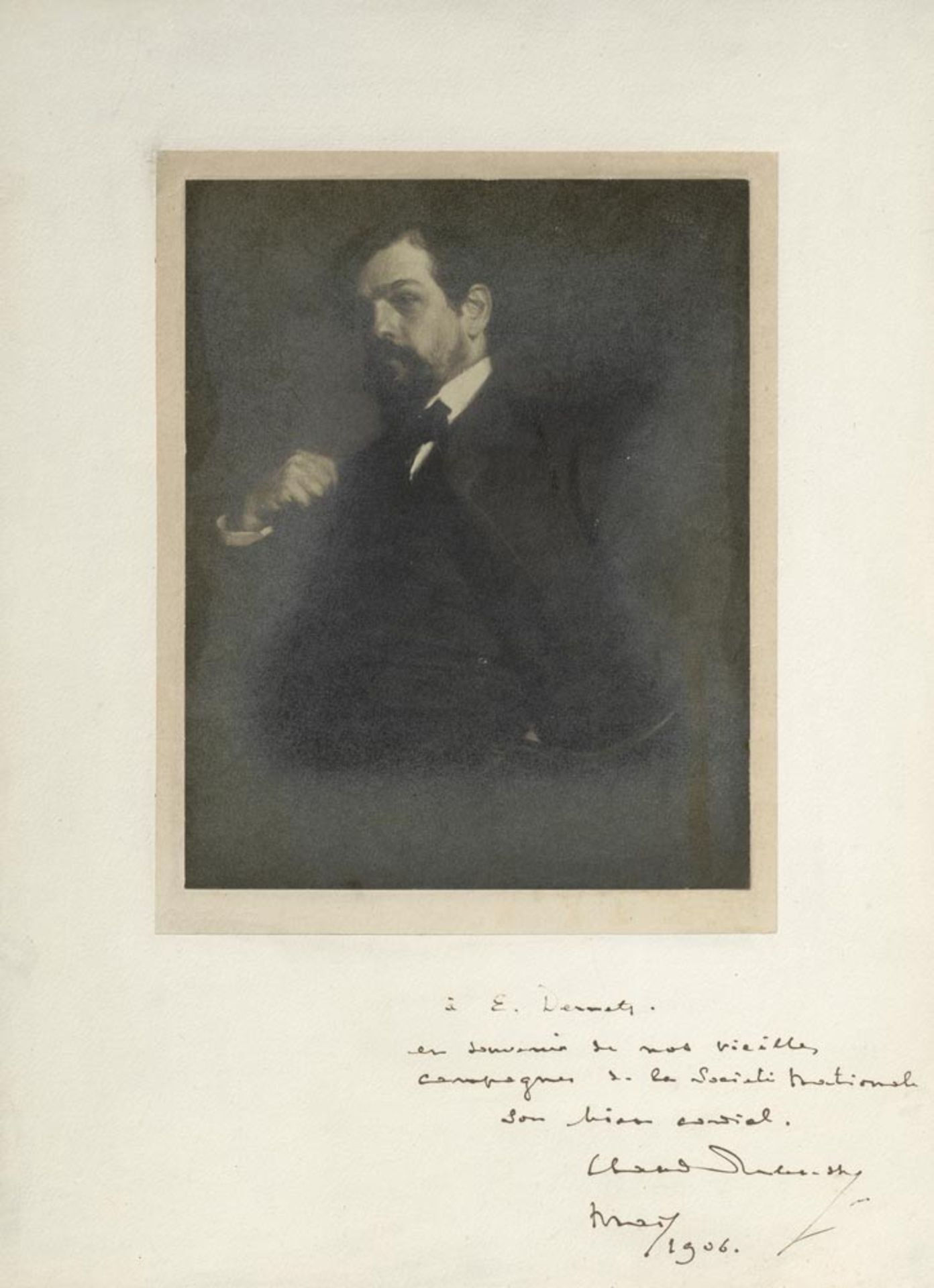 Debussy, Claude: Foto mit Widmung