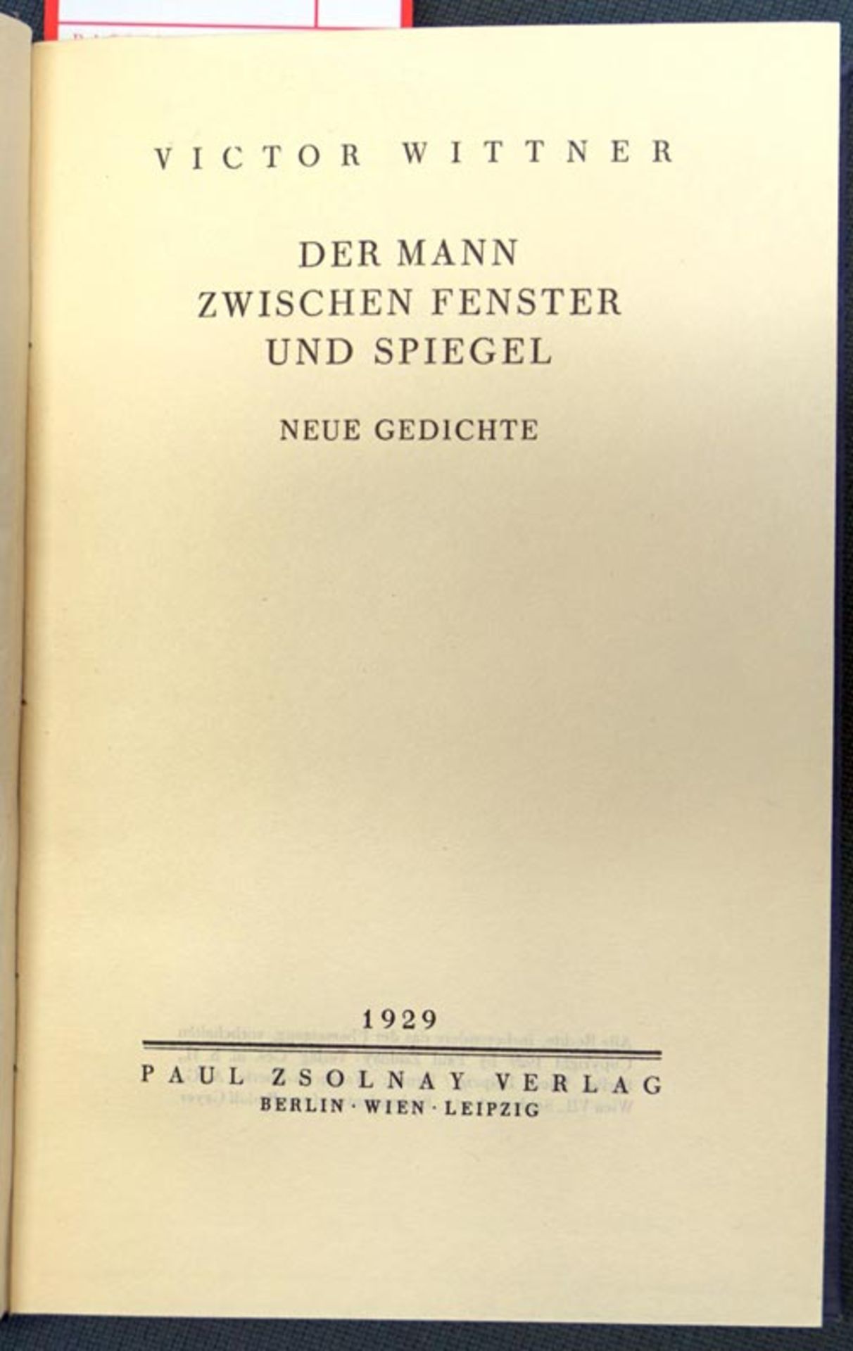 Wittner, Victor: Der Mann zwischen Fenster und Spiegel