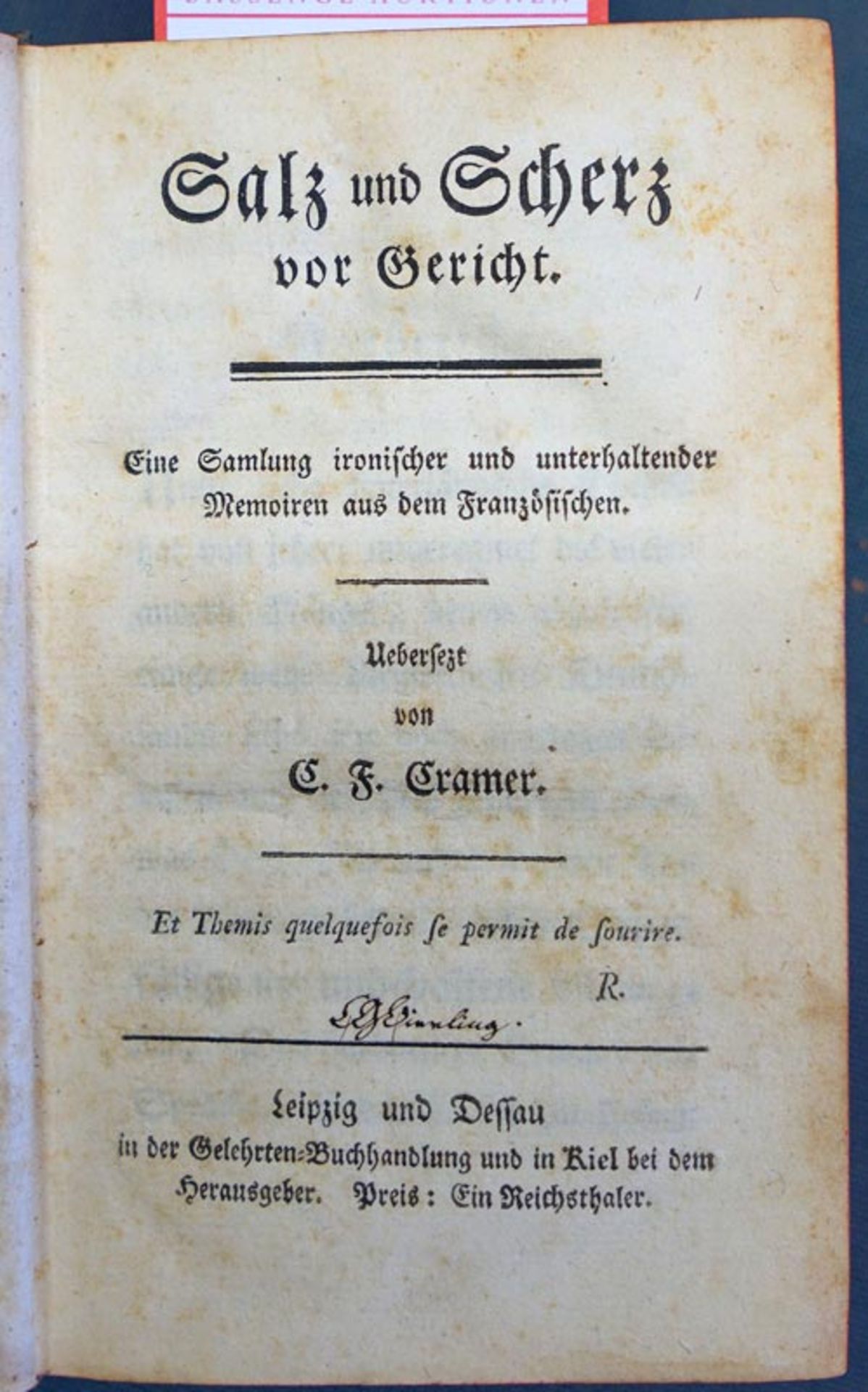 Cramer, Carl Friedrich: Salz und Scherz vor Gericht