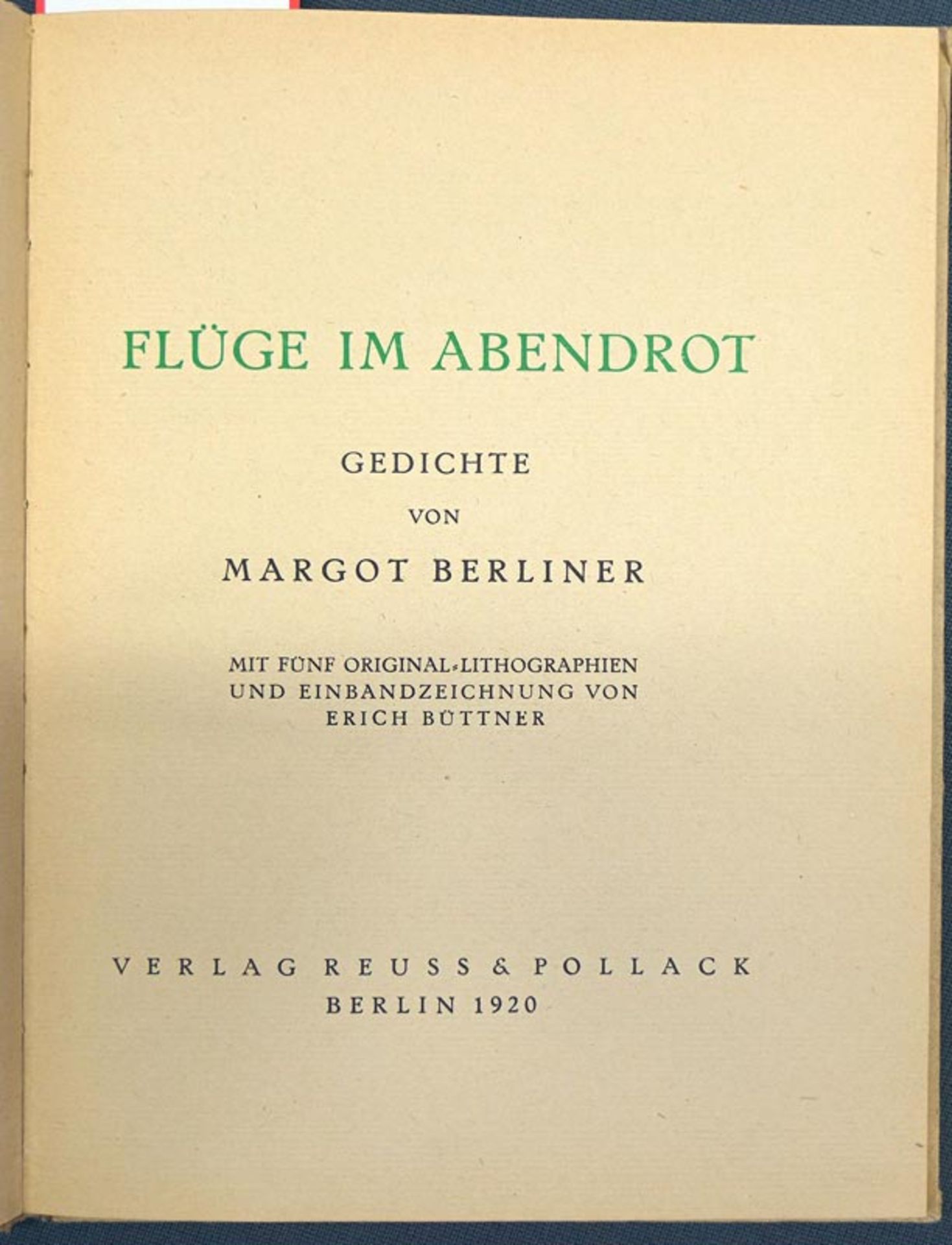 Berliner, Margot: Flüge im Abendrot