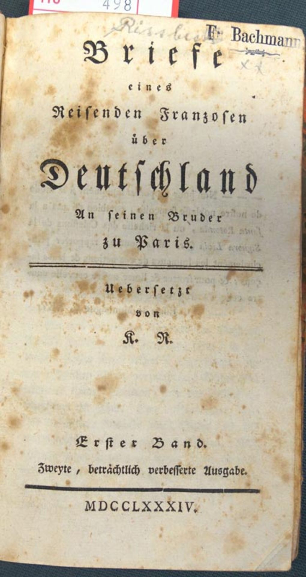 Riesbeck, Johann Kaspar: Briefe eines reisenden Franzosen über Deutschland