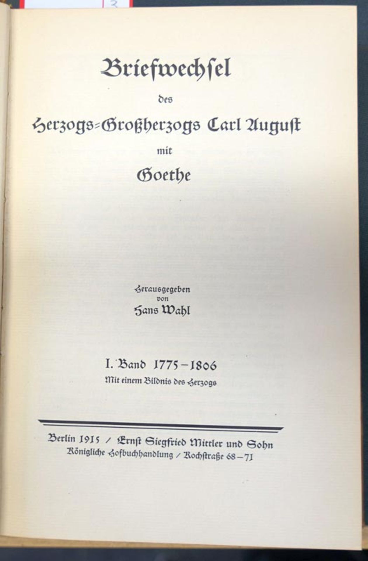 Goethe, Johann Wolfgang von: Briefwechsel