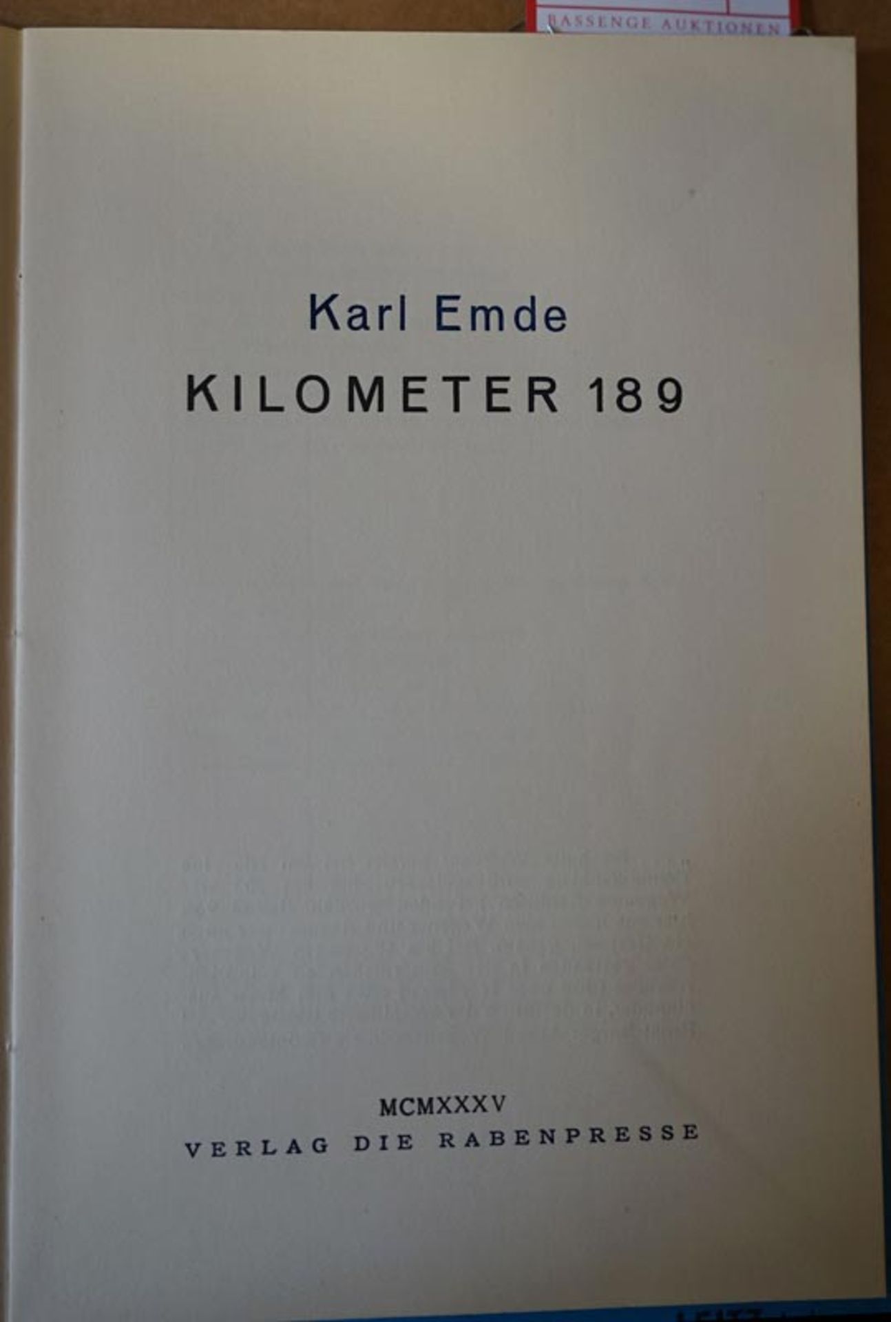 Emde, Karl: Kilometer 189