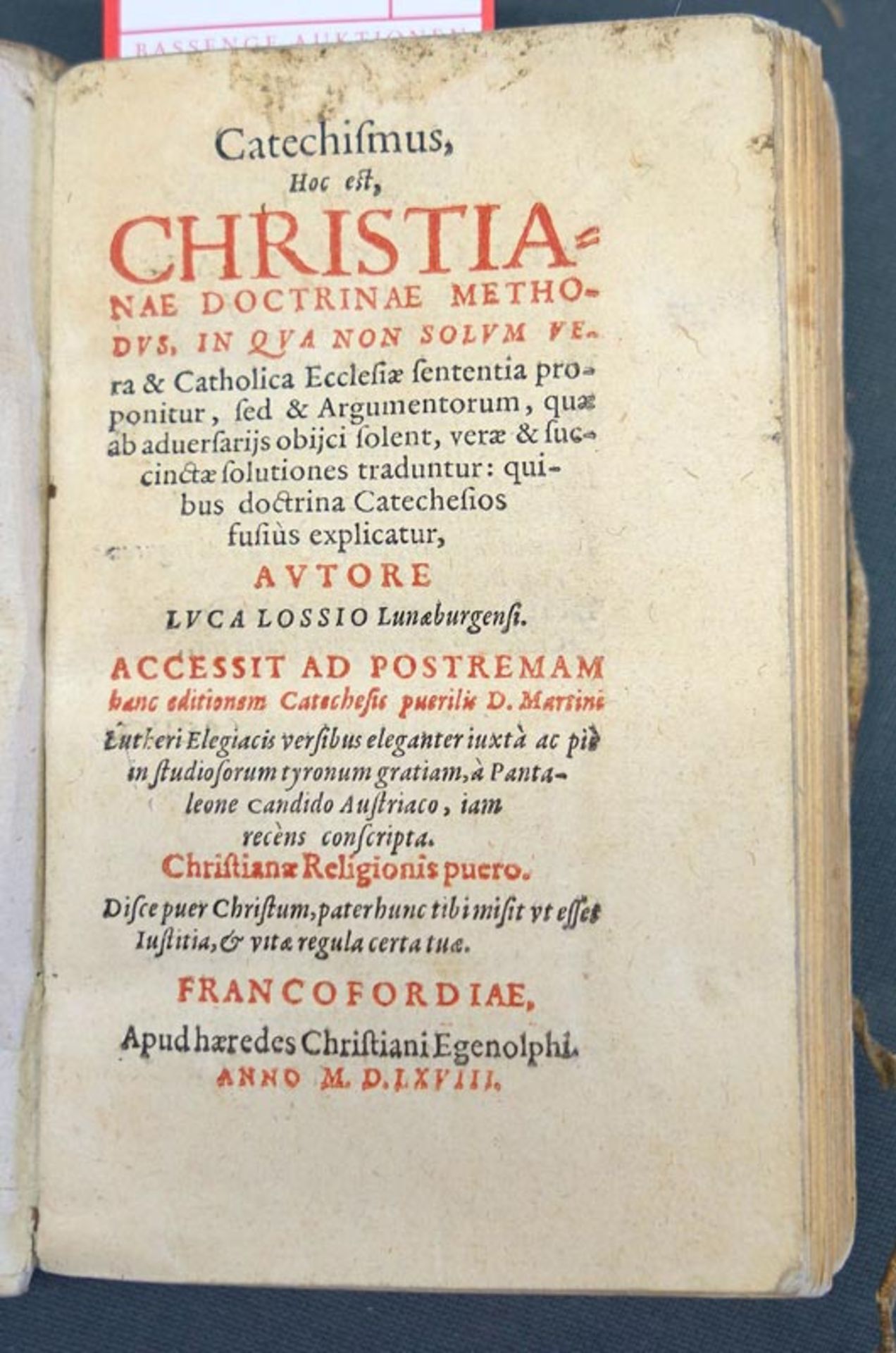 Lossius, Lucas: Catechismus hoc est christianae doctrinae methodus