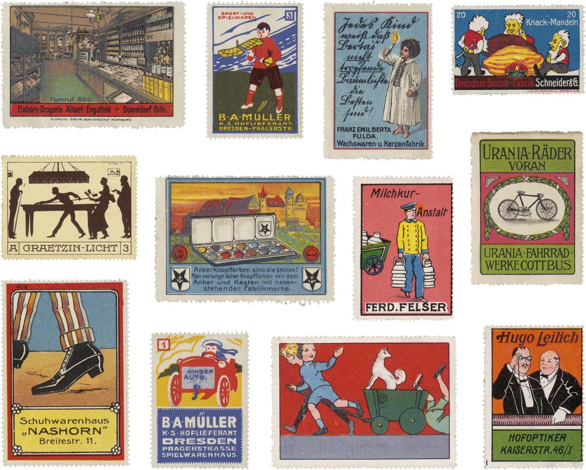 Plakatkunst en miniature: Sammlung von Reklamemarken