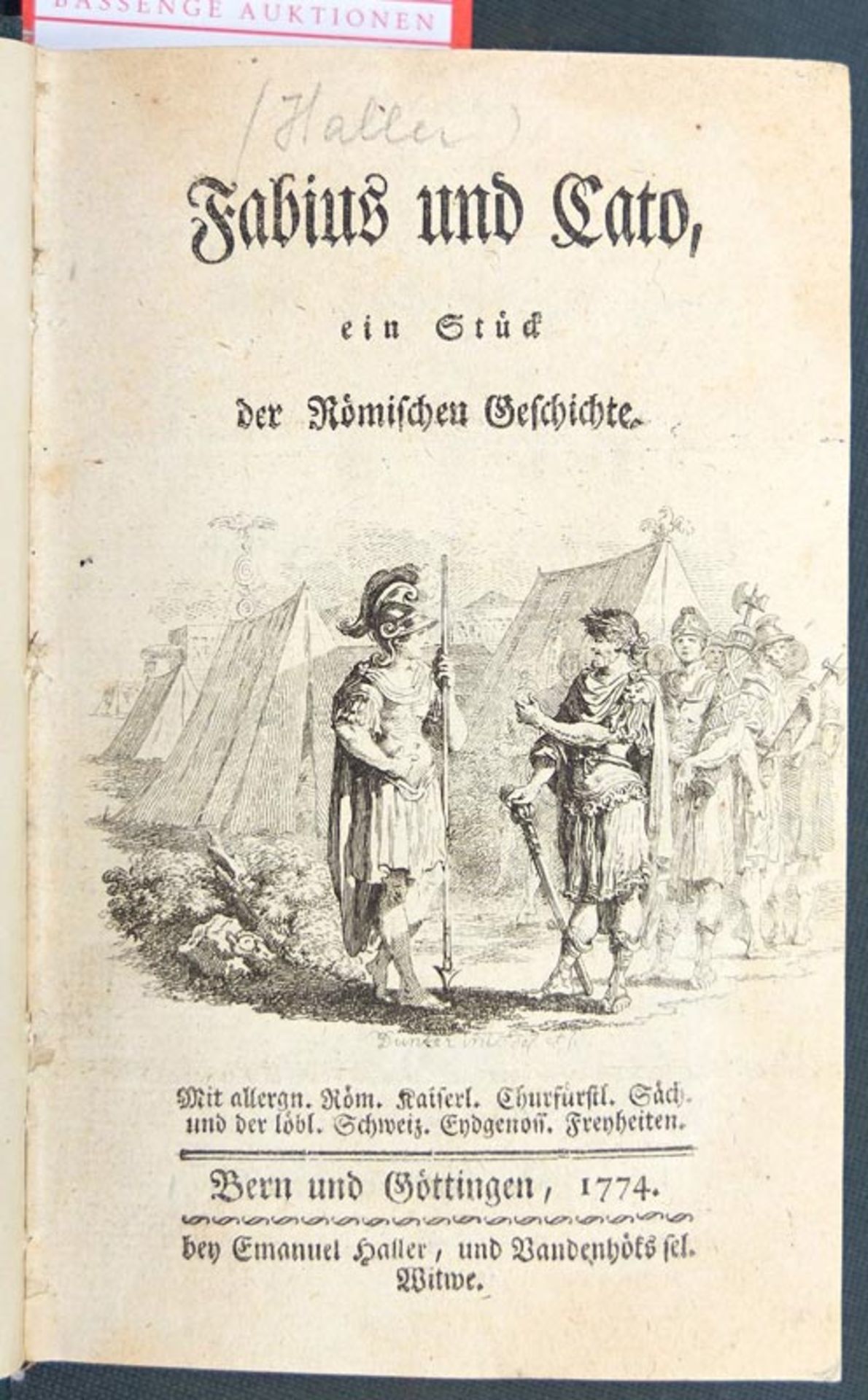 Haller, Albrecht von: Fabius und Cato