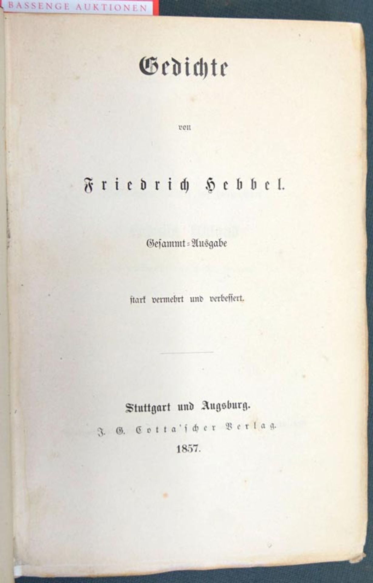 Hebbel, Friedrich: Gedichte