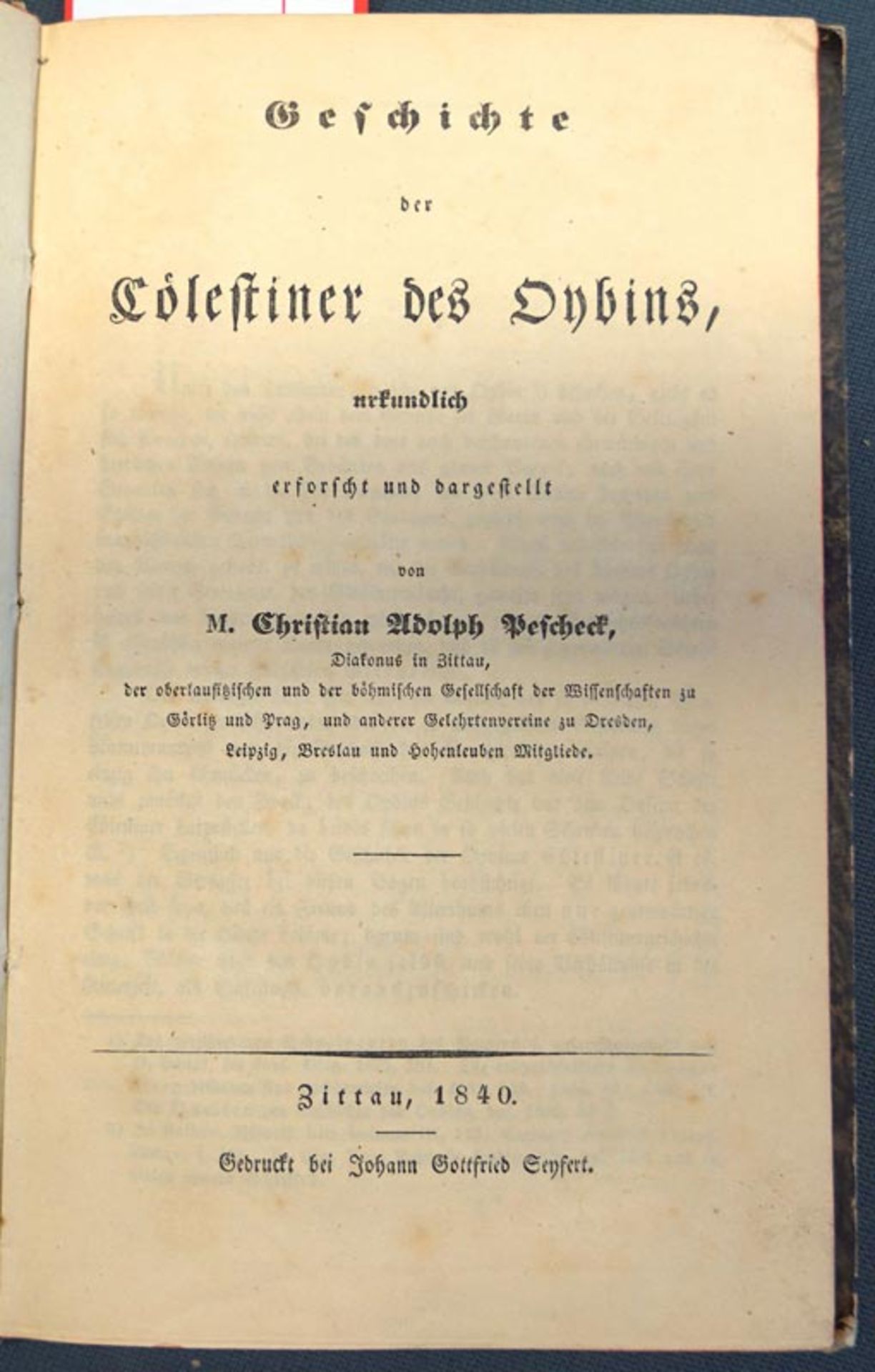 Pescheck, Christian Adolph: Geschichte des Coelstiner des Oybin