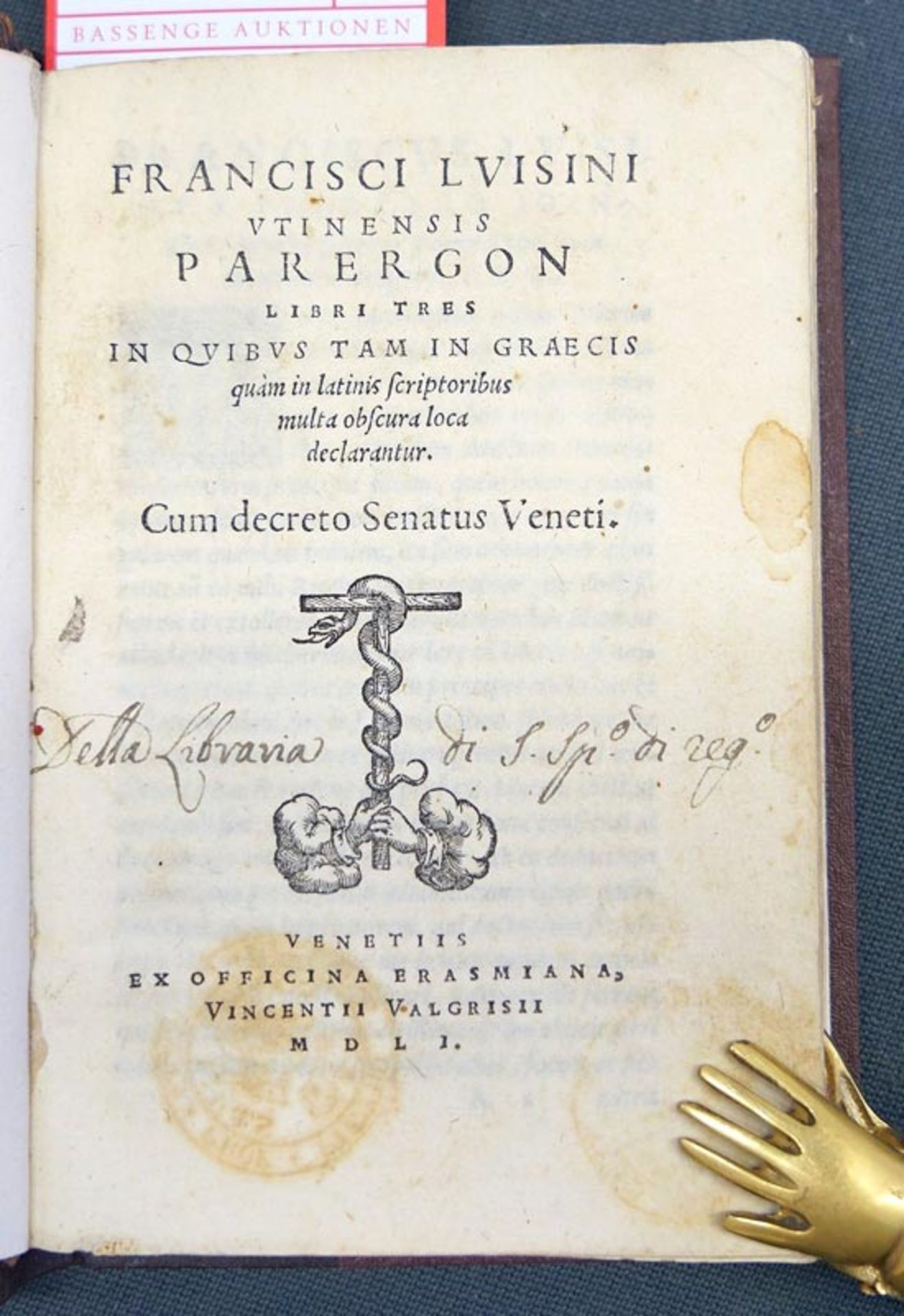 Luisinus, Francesco: Parergon libri tres