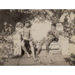 Gloeden, Wilhelm von: Two male nudes on bench