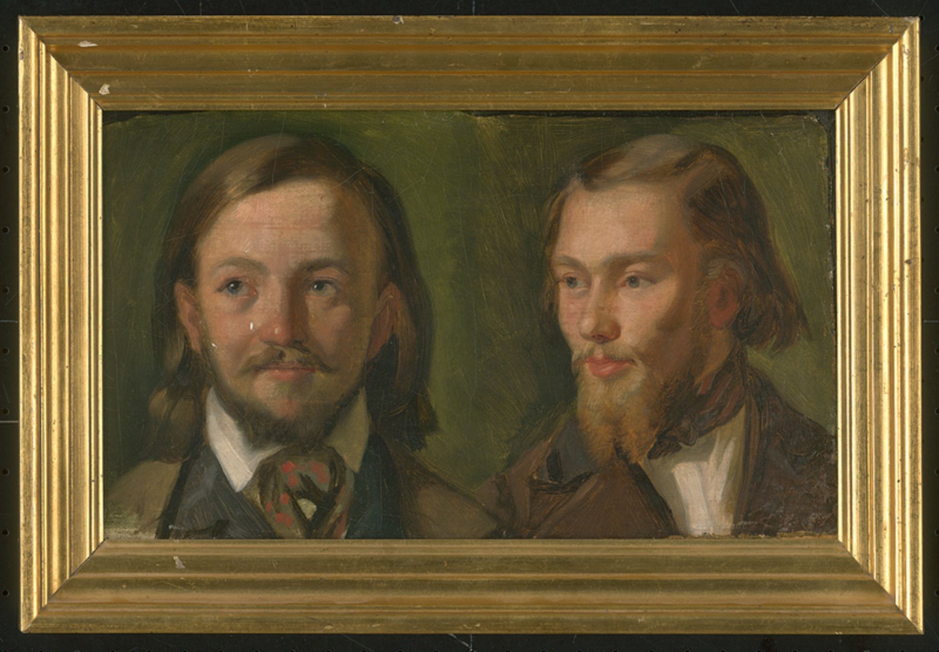 Düsseldorfer Schule: um 1835. Ölstudie zweier Männerbildnisse - Bild 3 aus 4