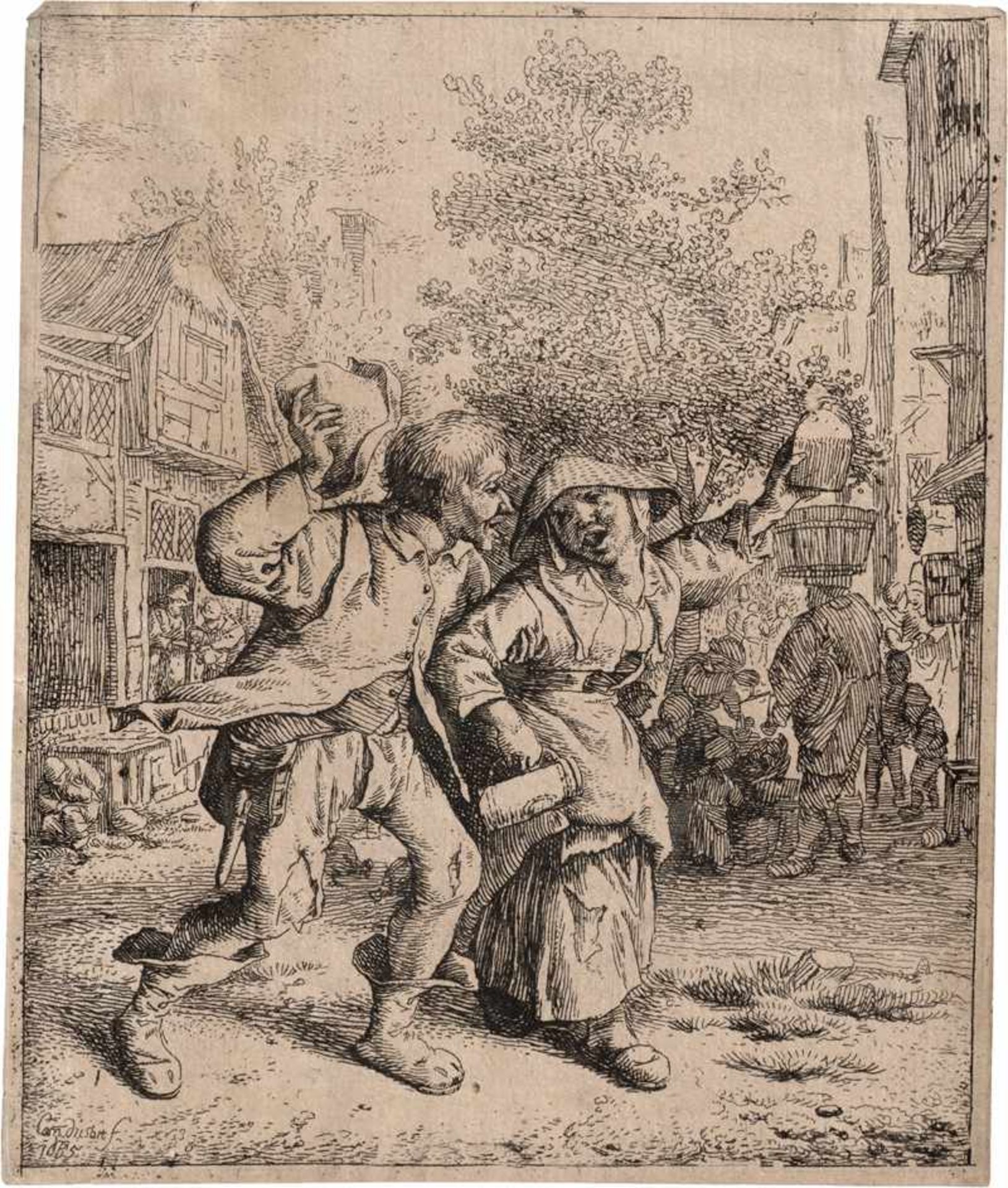 Dusart, Cornelis: Das trunkene Bauernpaar