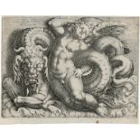 Maglioli, Giovanni Andrea: Phantastisches Seefabeltier mit einem Putto