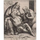 Matham, Jacob: Die Beweinung Christi mit Maria und dem hl. Hieronymus