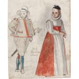 München: 1624. Edelmann mit sitzendem Hund mit Edelfrau mit Spitzkragen und weißer Haube