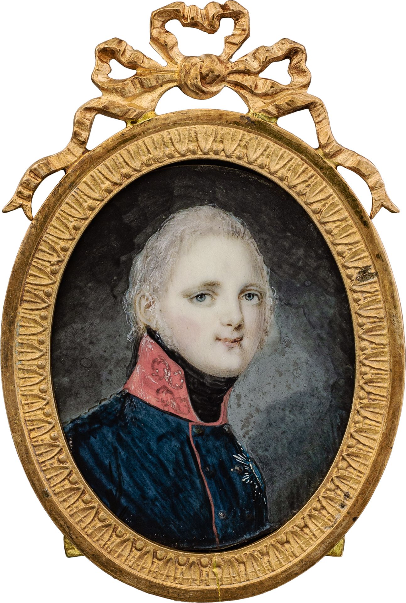 von Kügelgen, Gerhard: Miniatur Portrait des Zaren Alexander I. von Russland in blauer Uniform m