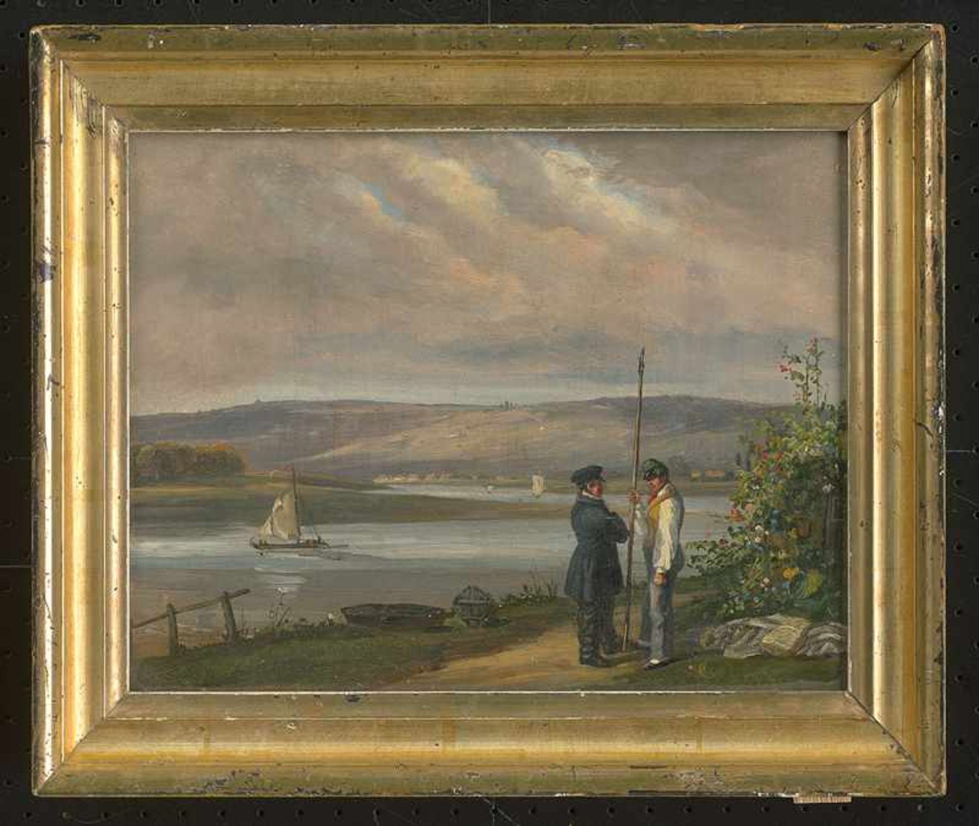 Fearnley, Thomas - zugeschrieben: Die Elbe bei Dresden, im Hintergrund die Weinberge von Radebeul - Bild 3 aus 4