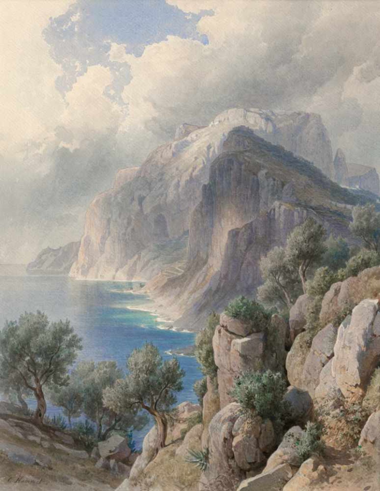 Hummel, Carl Maria Nikolaus: Capri: Blick auf den Monte Solaro