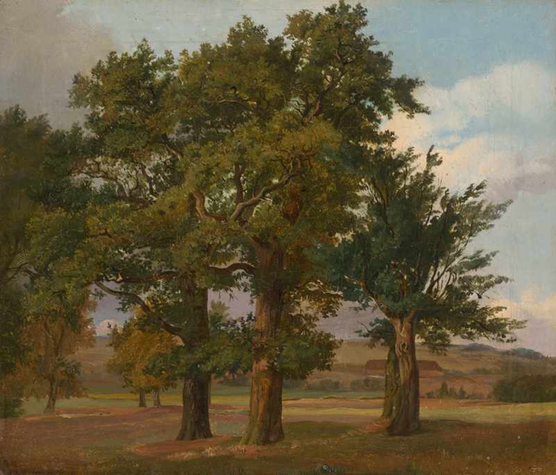 Fearnley, Thomas: Sommerlandschaft mit drei alten Eichen - Bild 2 aus 4