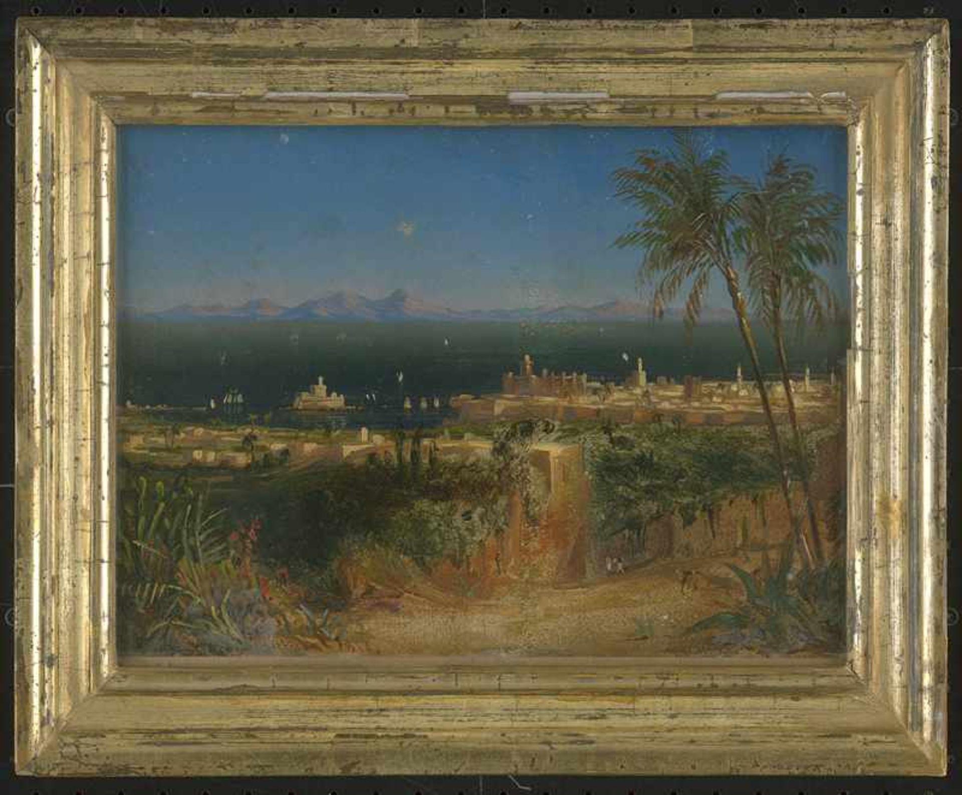 Deutsch: 1844. Blick auf eine orientalische Stadt am Meer - Bild 3 aus 4