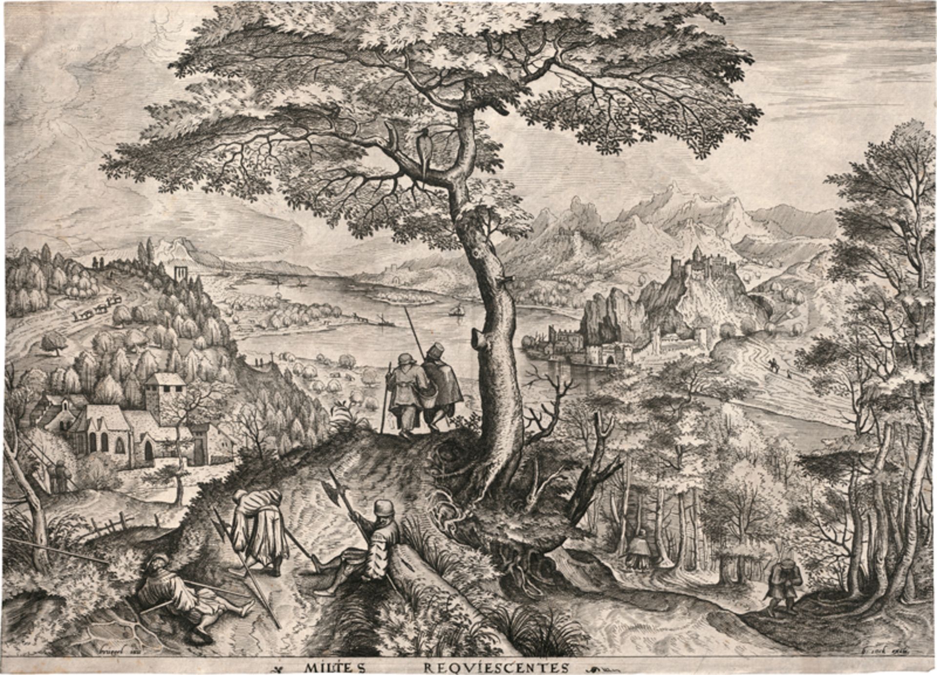 Bruegel d. Ä., Pieter - nach: Landschaft mit rastenden Soldaten