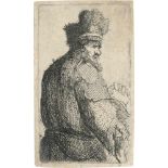 Rembrandt Harmensz. van Rijn: Alter Mann in Rückenansicht, Halbfigur im Profil nach rechts