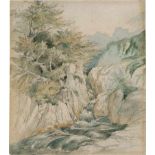 Hummel, Carl Maria Nikolaus: Bergige Landschaft mit Wasserfall