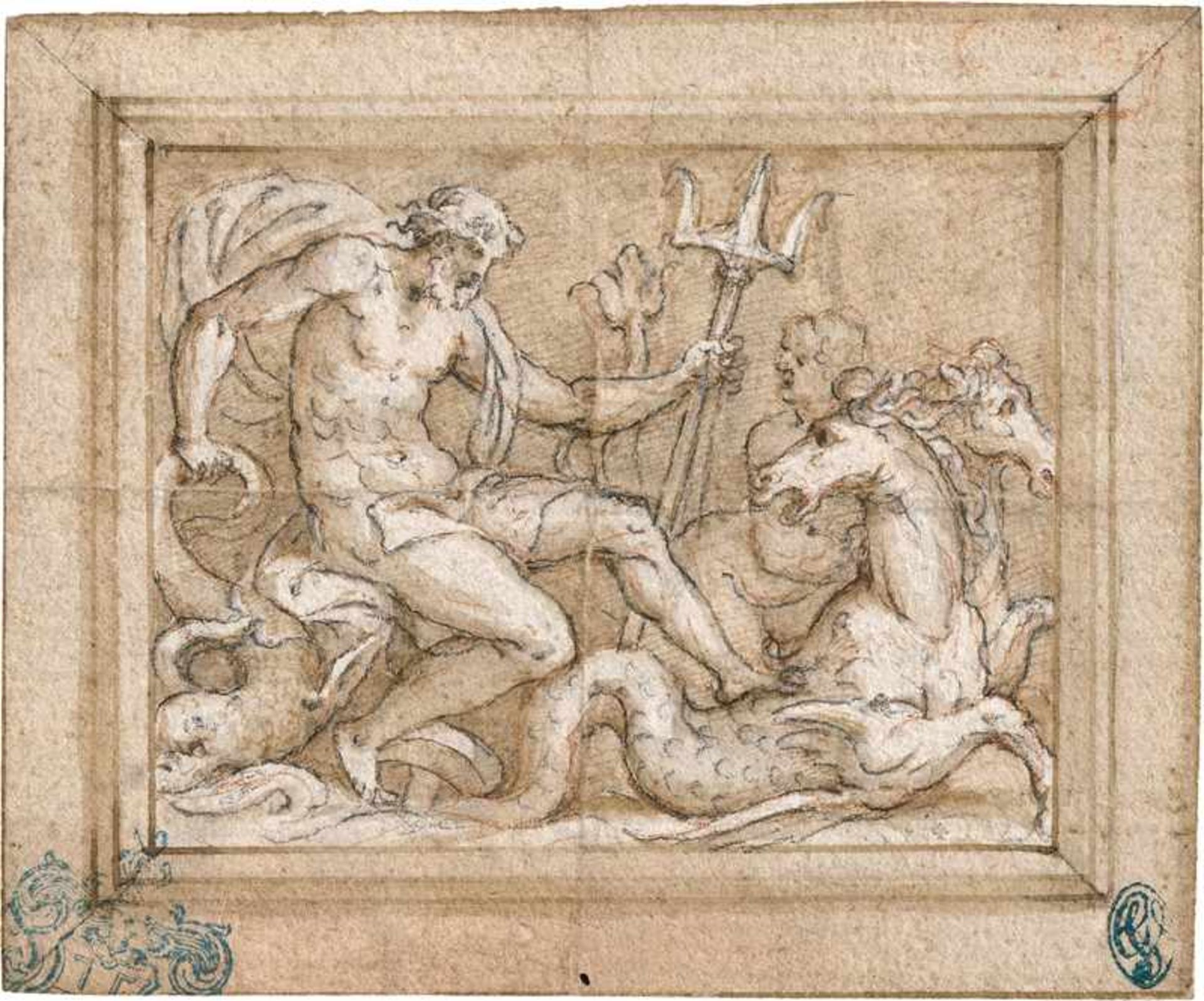 Campi, Bernardino: Neptun auf seinem von Hippocampen gezogenen Wagen