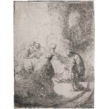 Rembrandt Harmensz. van Rijn: Jesus als Knabe unter den Schriftgelehrten, kleine Platte