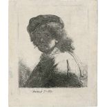 Rembrandt Harmensz. van Rijn: Selbstbildnis mit Schärpe um den Hals