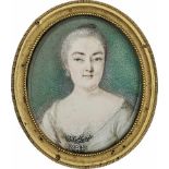 Deutsch: um 1750. Miniatur Portrait der "Großen Landgräfin" Caroline von Hessen-Darmstadt
