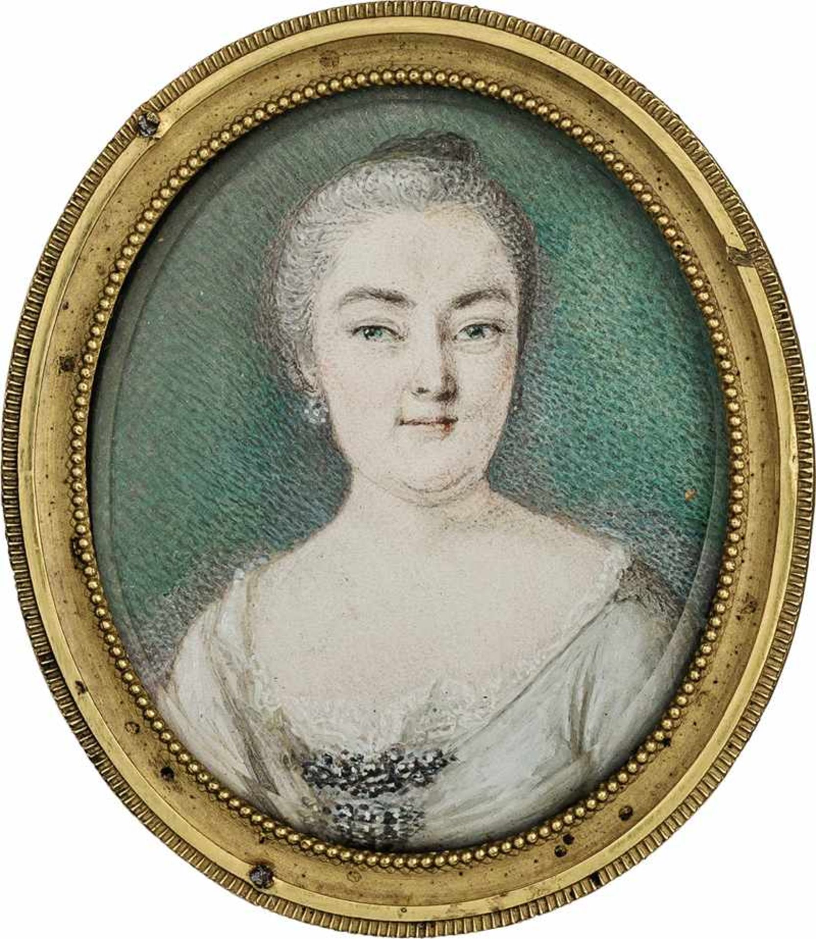 Deutsch: um 1750. Miniatur Portrait der "Großen Landgräfin" Caroline von Hessen-Darmstadt