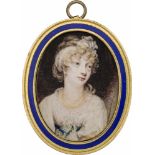 Thomson, William John: Miniatur Portrait der britischen Prinzessin Amelia in weißem Kleid, ein g