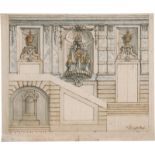Bergmüller, Johann Georg: Barocke Fassadenarchitektur mit Brunnen
