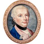 Preußisch: um 1775. Miniatur Portrait des Königs Friedrich Wilhelm II. von Preußen als Kronpri