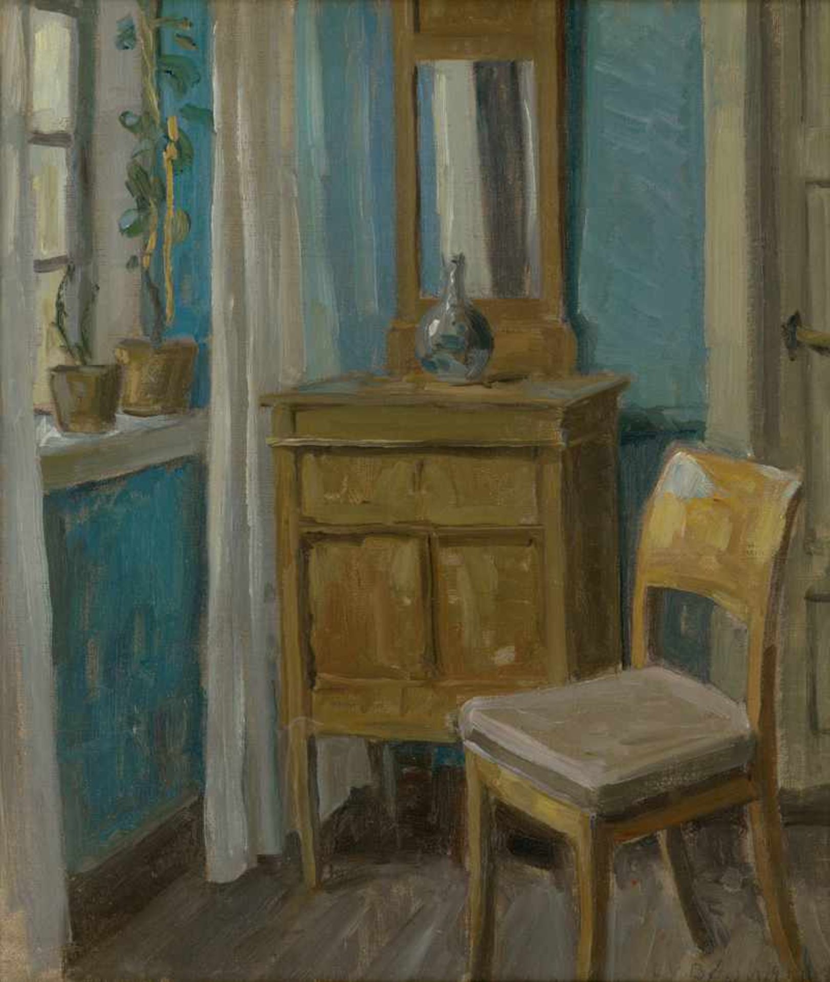 Bøgh, Einar Vilhelm (William): Interieur mit Kommode und Stuhl