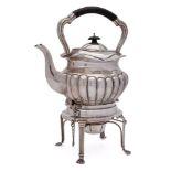 WITHDRAWN - A Edward VII silver tea kettle, stand and burner, maker Henry Williamson Ltd,