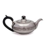 WITHDRAWN - A George III silver teapot, maker Joseph Angell I, London 1816: crested,