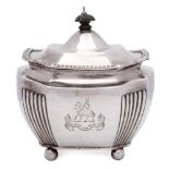 A Victorian silver tea caddy, maker Goldsmiths & Silversmiths Co, London,