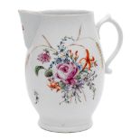 A Derby harvest jug: of baluster form with scroll handle,