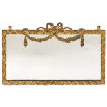 A giltwood and gesso rectangular mirror:,