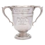 A George V silver two-handled trophy cup, maker James Dixon and Sons Ltd, Sheffield,