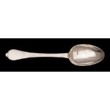 A Queen Anne Britannia silver trefid spoon, maker Thomas Saddler, London, 1711: initialled, 20.